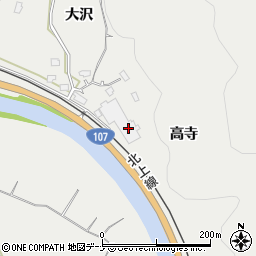 秋田県横手市大沢高寺周辺の地図