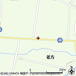 秋田県由利本荘市東由利老方老方48周辺の地図