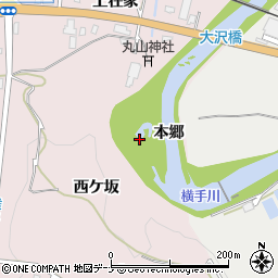 秋田県横手市前郷本郷周辺の地図