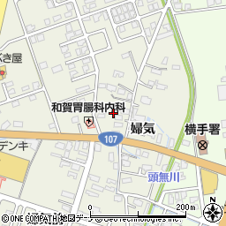 秋田県横手市婦気大堤婦気周辺の地図