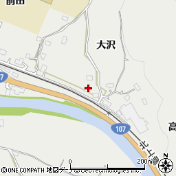 秋田県横手市大沢大沢周辺の地図