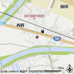 秋田県横手市大沢西野周辺の地図