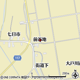 秋田県横手市平鹿町下吉田前谷地周辺の地図