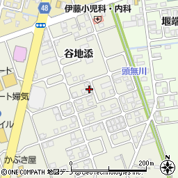 秋田県横手市婦気大堤谷地添周辺の地図