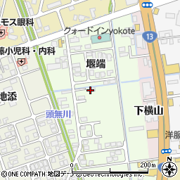 秋田県横手市安田堰端周辺の地図
