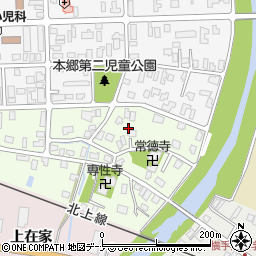 秋田県横手市本郷町周辺の地図