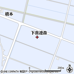 秋田県横手市赤坂下喜連森周辺の地図