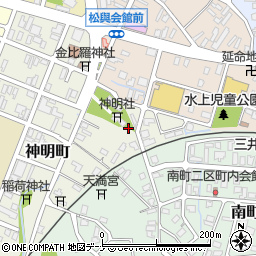 秋田県横手市神明町周辺の地図