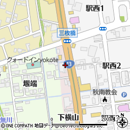 秋田県横手市前郷上三枚橋周辺の地図