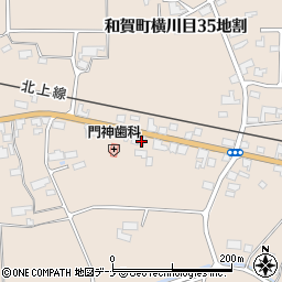 岩手県北上市和賀町横川目（３６地割）周辺の地図