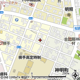 秋田県横手市前郷二番町周辺の地図