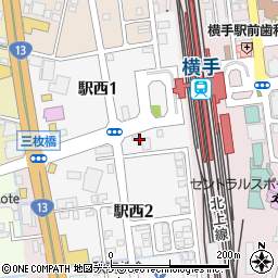 ニッポンレンタカー横手駅西口営業所周辺の地図