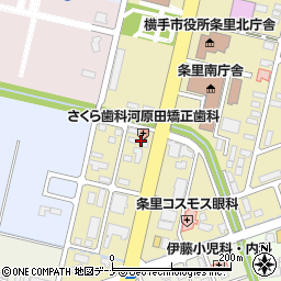 秋田魁新報社　横手支社周辺の地図