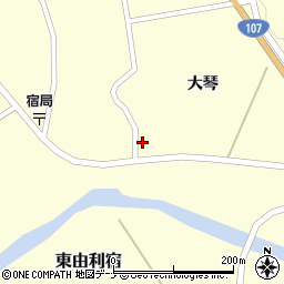 秋田県由利本荘市東由利宿大琴周辺の地図