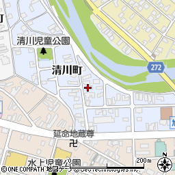 秋田県横手市清川町周辺の地図