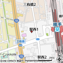 秋田県横手市前郷下三枚橋周辺の地図
