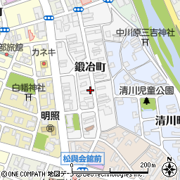 秋田県横手市鍛冶町周辺の地図