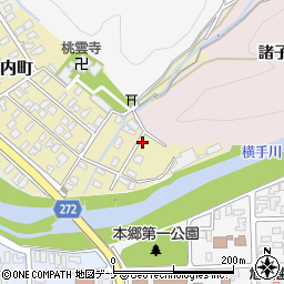 秋田県横手市上内町周辺の地図