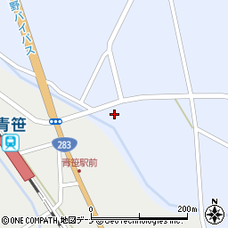 岩手県遠野市青笹町中沢１地割周辺の地図