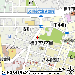 秋田県横手市田中町3-29周辺の地図