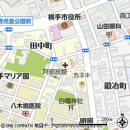 秋田県横手市田中町周辺の地図