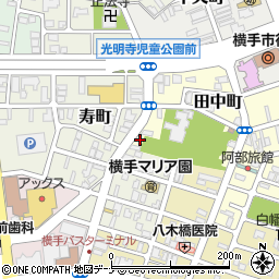 秋田県横手市田中町3-28周辺の地図