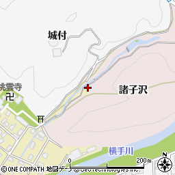 秋田県横手市前郷諸子沢周辺の地図
