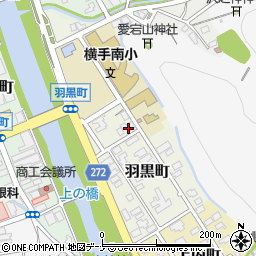 秋田県横手市羽黒町周辺の地図