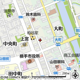 秋田県横手市四日町周辺の地図