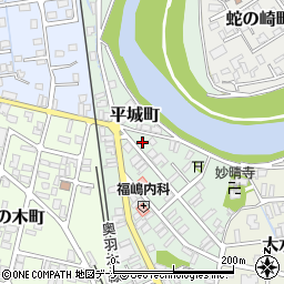 秋田県横手市平城町8-19周辺の地図