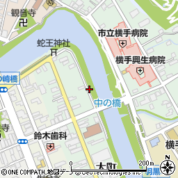 秋田県横手市大町周辺の地図