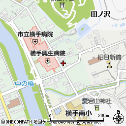秋田県横手市根岸町7-30周辺の地図