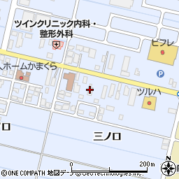 秋田県横手市横手町三ノ口周辺の地図