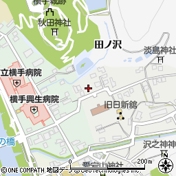 秋田県横手市城南町1-43周辺の地図