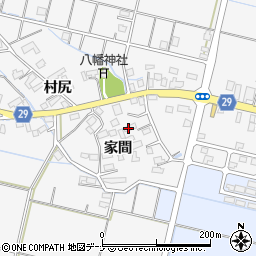 秋田県横手市三本柳家間周辺の地図