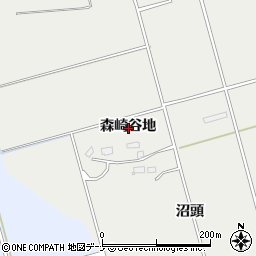 秋田県横手市赤川森崎谷地周辺の地図