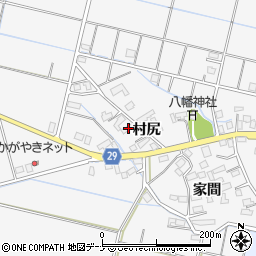秋田県横手市三本柳村尻周辺の地図