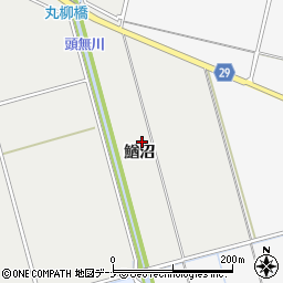 秋田県横手市赤川鰌沼周辺の地図
