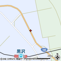 秋田県由利本荘市黒沢（北黒沢）周辺の地図