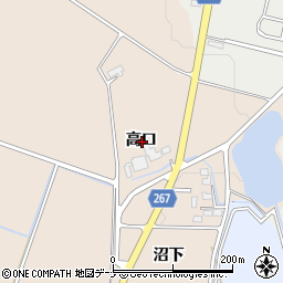 秋田県横手市猪岡高口周辺の地図