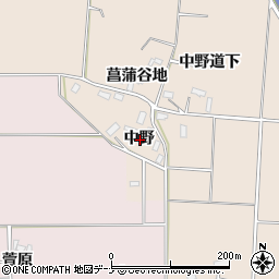 秋田県横手市猪岡中野周辺の地図