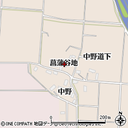 秋田県横手市猪岡菖蒲谷地周辺の地図