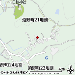 岩手県遠野市遠野町２１地割周辺の地図