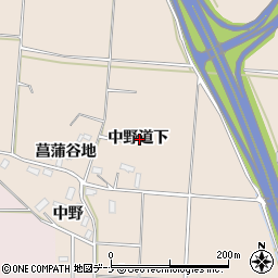 秋田県横手市猪岡中野道下周辺の地図