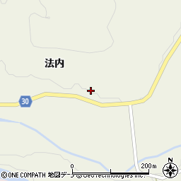 秋田県由利本荘市東由利法内法内周辺の地図