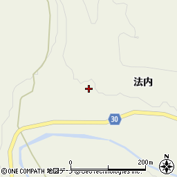 秋田県由利本荘市東由利法内正木沢周辺の地図