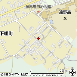 岩手県遠野市下組町2-10周辺の地図