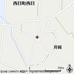 秋田県由利本荘市西目町西目（井岡）周辺の地図