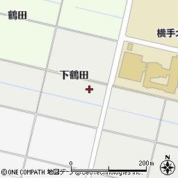 秋田県横手市八幡（下鶴田）周辺の地図