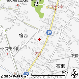 岩手県北上市二子町宿西周辺の地図